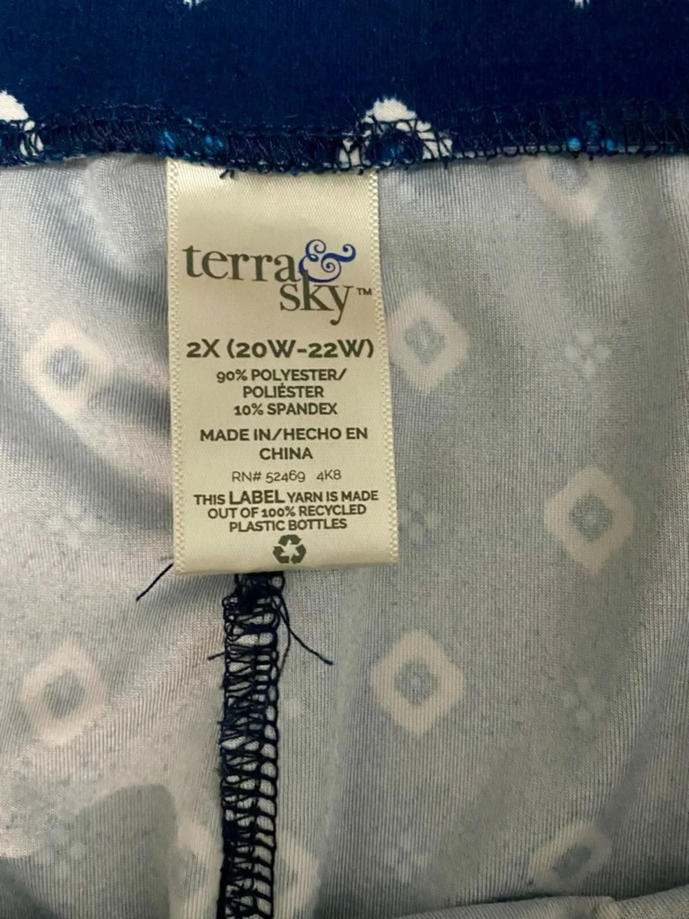 Women's Navy Blue Patterned Midi Skirt with Side Slit and Pockets - Picture 3 of 3